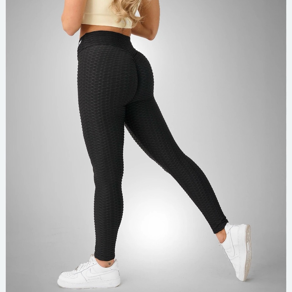 BoomBooty Black Classics Anti-Cellulite Stretch Bodycon Leggings Baddie Gym Sz S